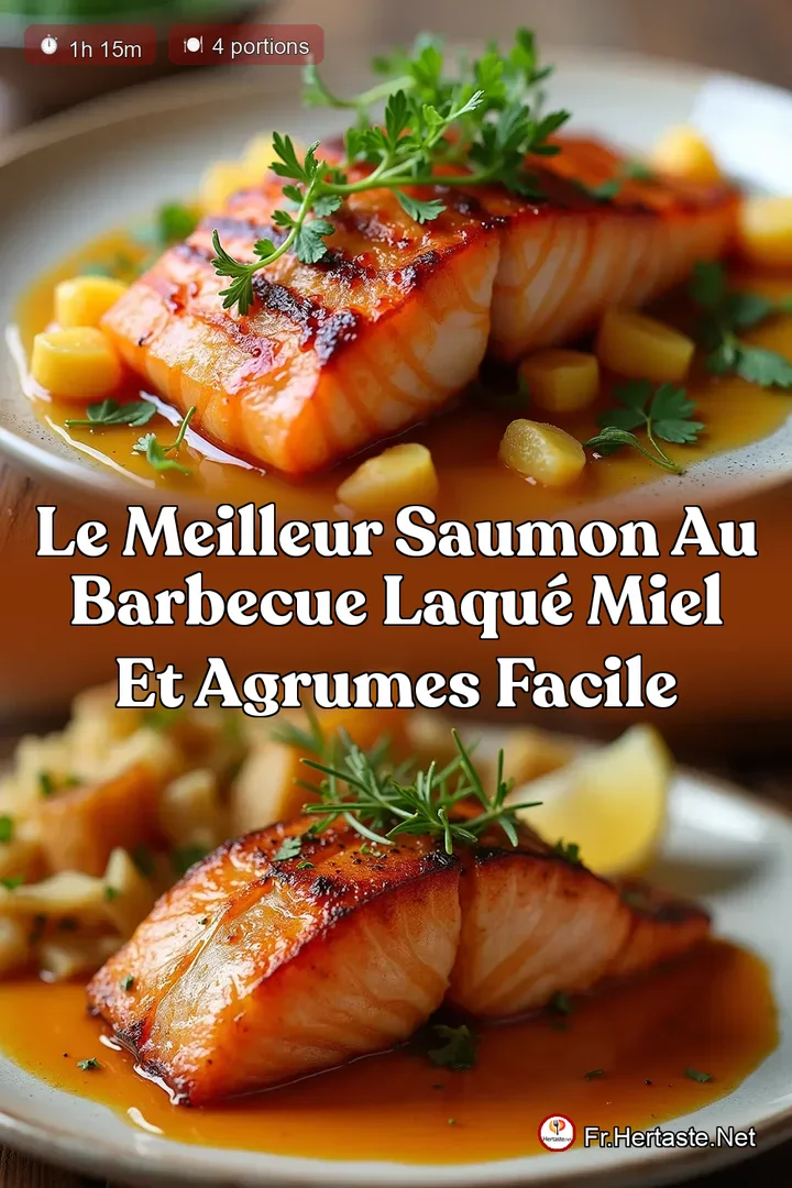 Le Meilleur Saumon au Barbecue Laqu&eacute; Miel et Agrumes Facile