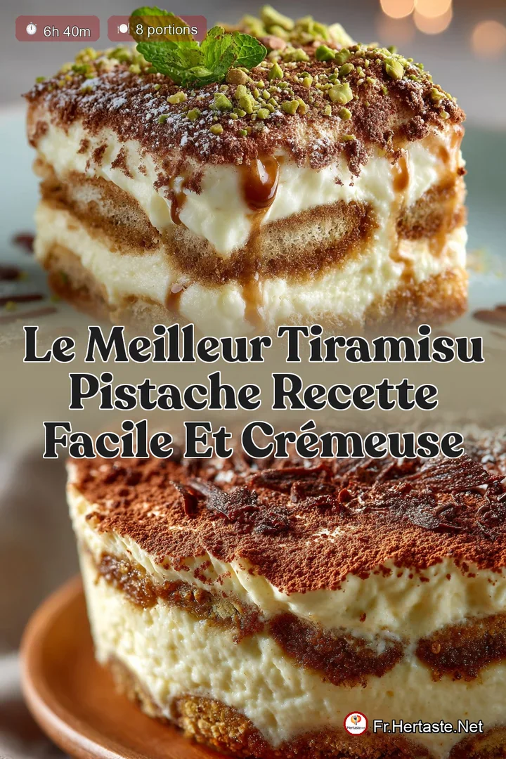 Le Meilleur Tiramisu Pistache Recette Facile et Cr&eacute;meuse