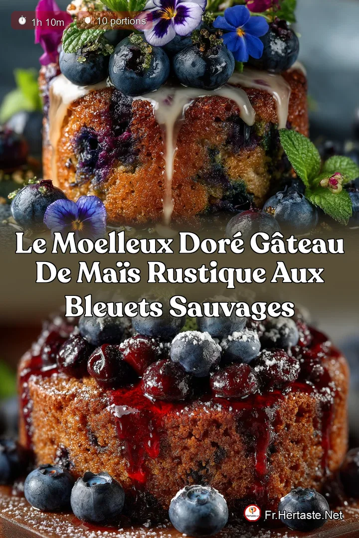 Le Moelleux Dor&eacute; G&acirc;teau de Ma&iuml;s Rustique aux Bleuets Sauvages
