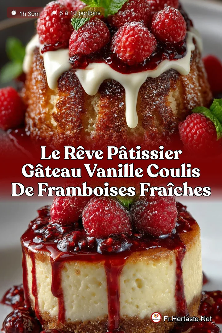 Le R&ecirc;ve P&acirc;tissier G&acirc;teau Vanille Coulis de Framboises Fra&icirc;ches