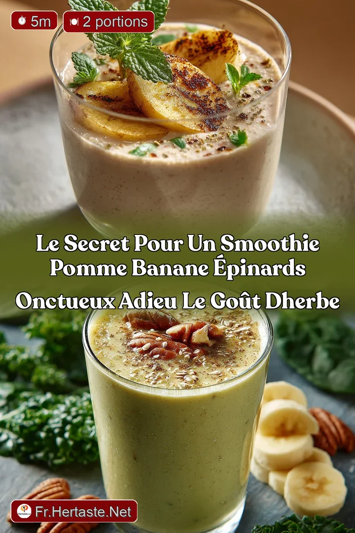 Le secret pour un Smoothie pomme banane &eacute;pinards onctueux adieu le go&ucirc;t dherbe