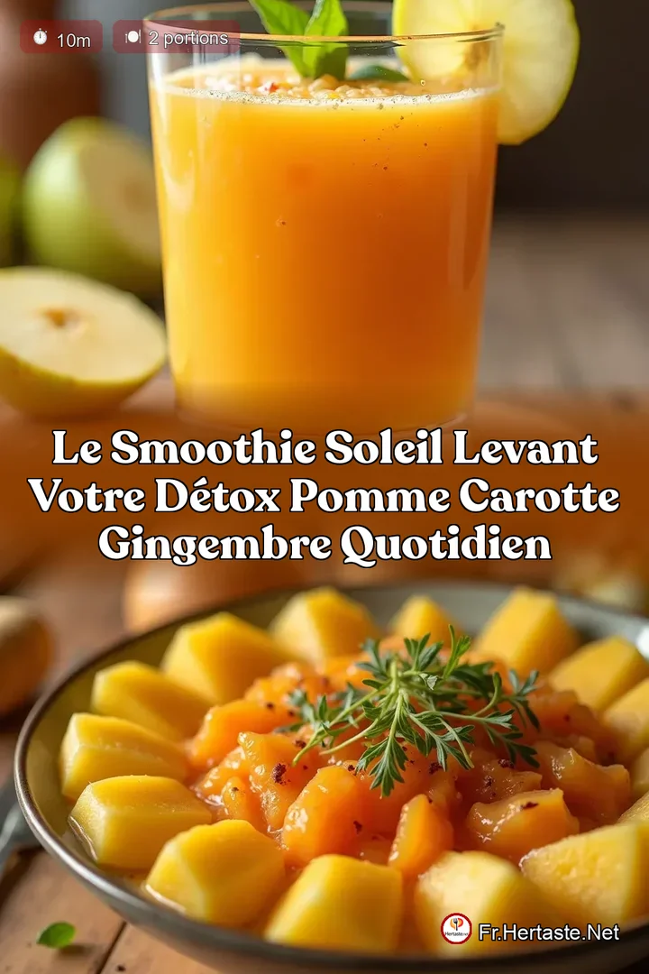 Le Smoothie Soleil Levant Votre D&eacute;tox Pomme Carotte Gingembre Quotidien