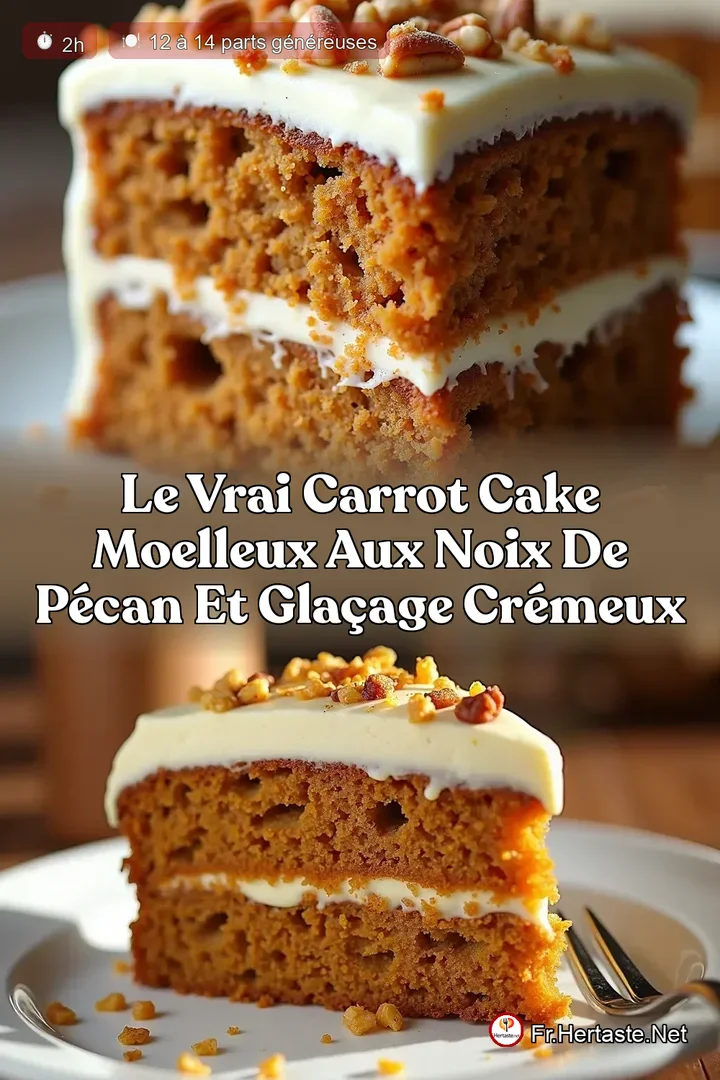 Le Vrai Carrot Cake Moelleux aux Noix de P&eacute;can et Gla&ccedil;age Cr&eacute;meux