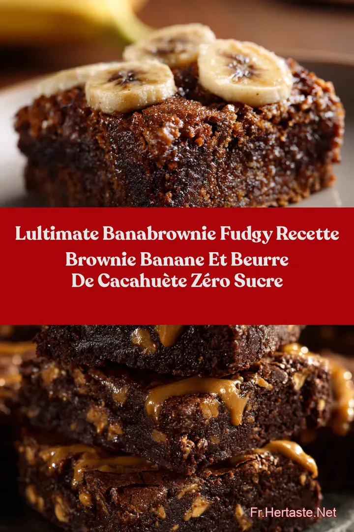 LUltimate Banabrownie Fudgy Recette Brownie Banane et Beurre de Cacahu&egrave;te Z&eacute;ro Sucre