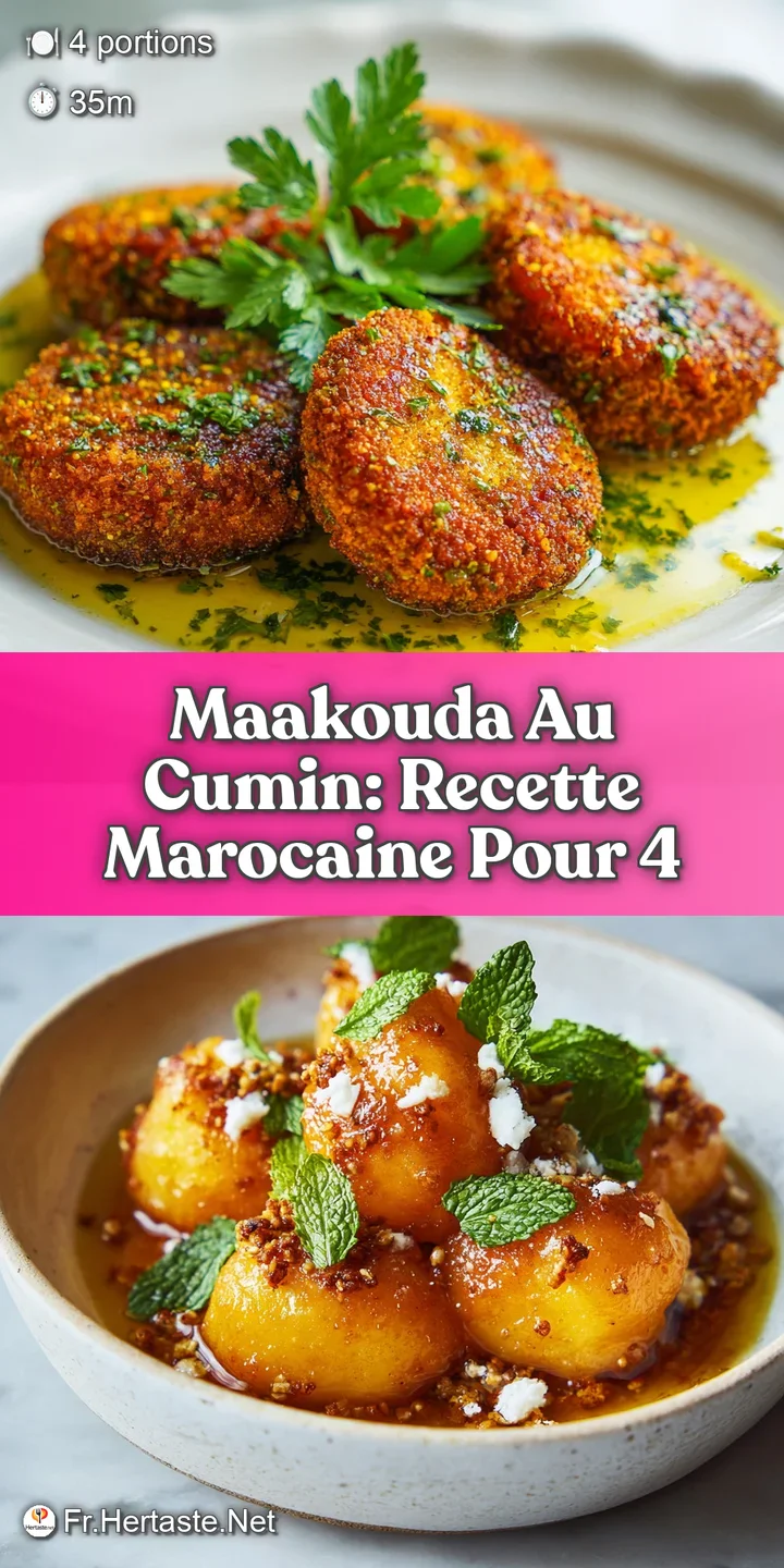 Close-up of a golden, crispy Maakouda cake revealing a soft, fluffy interior with visible flecks of cumin.