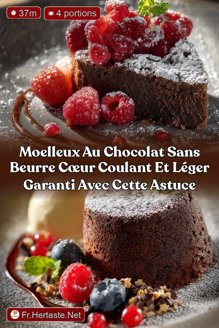 Moelleux au chocolat sans beurre C&oelig;ur coulant et l&eacute;ger garanti avec cette astuce
