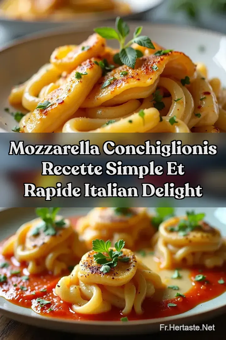 Mozzarella Conchiglionis Recette Simple et Rapide Italian Delight