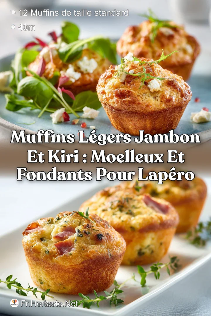 Muffins l&eacute;gers jambon et Kiri : Moelleux et Fondants pour lAp&eacute;ro
