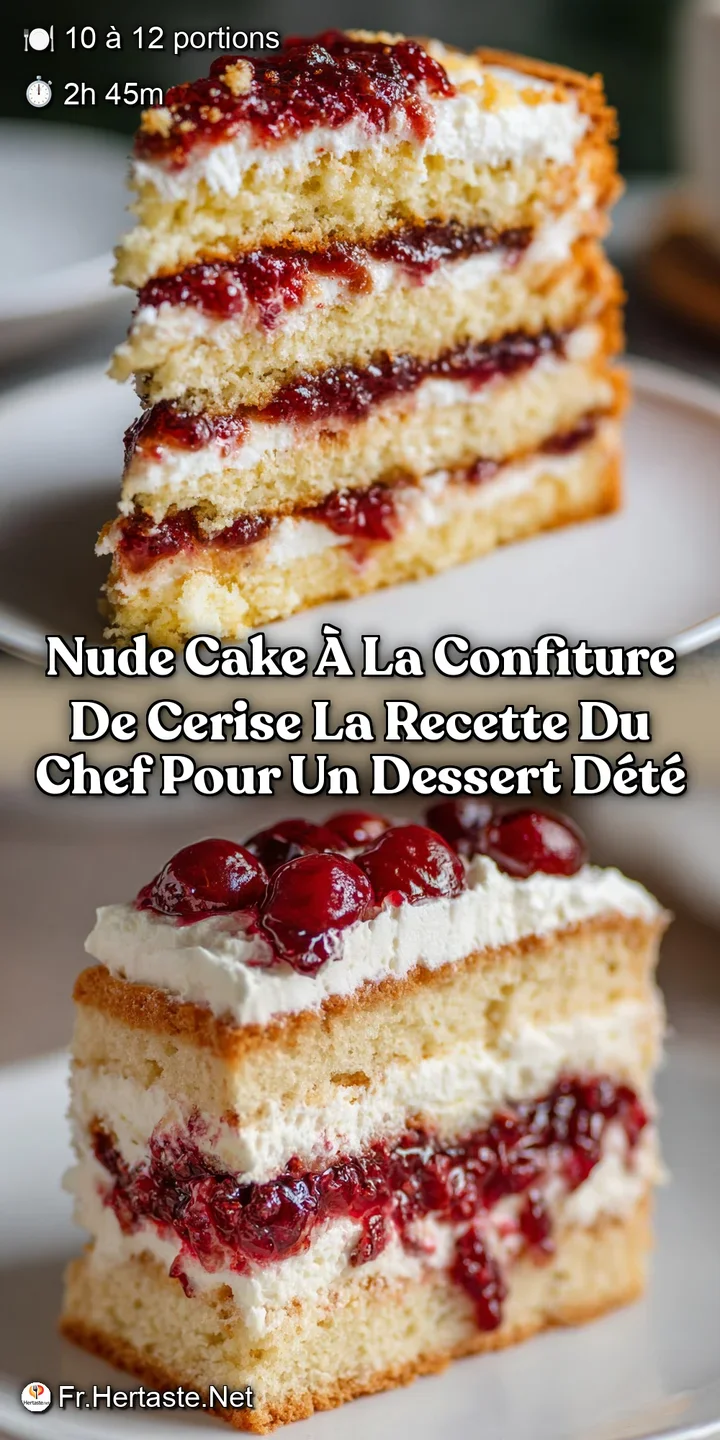 Nude cake &agrave; la confiture de cerise La recette du chef pour un dessert d&eacute;t&eacute;