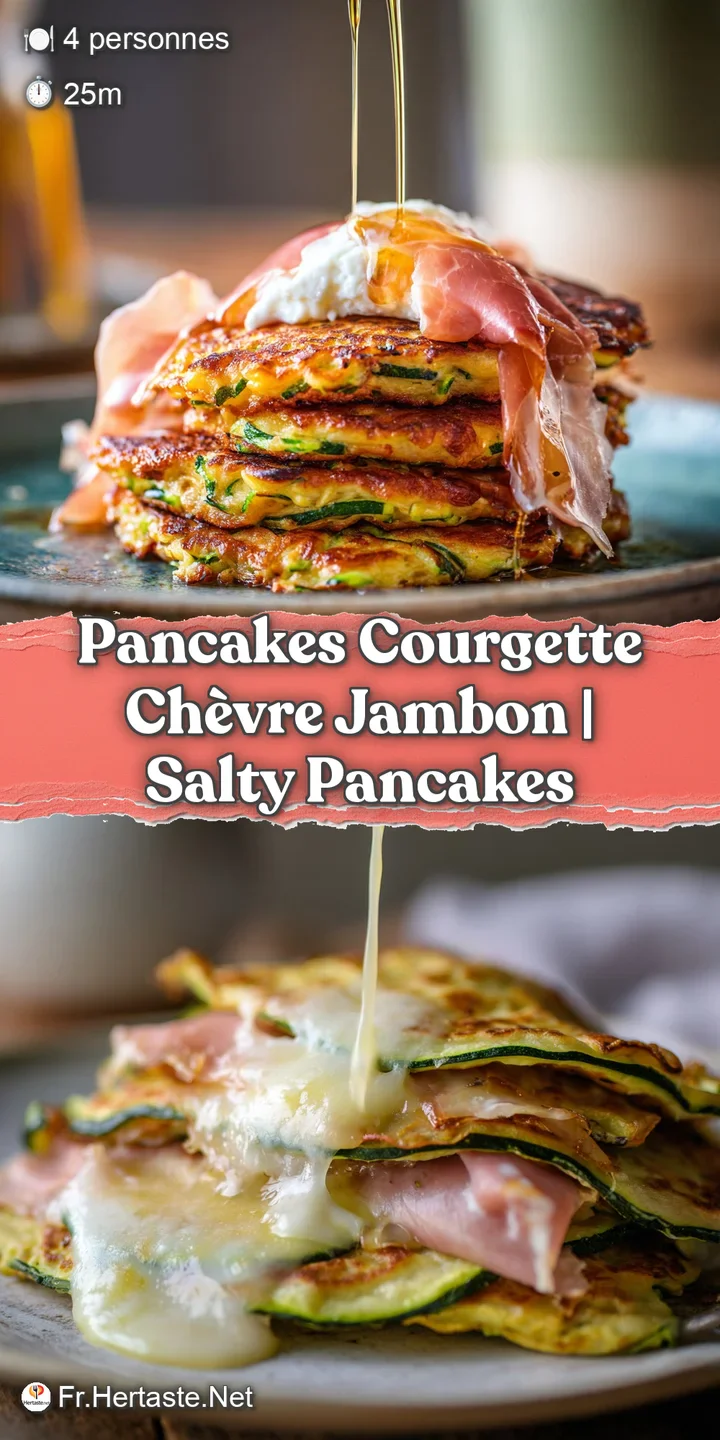 Gros plan sur la texture moelleuse d'un pancake dor&eacute;, r&eacute;v&eacute;lant du fromage cr&eacute;meux et des &eacute;clats de jambon fondant.