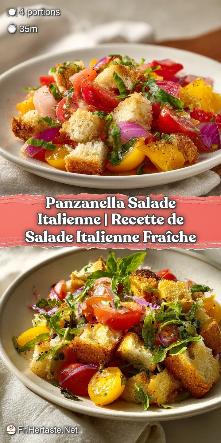 Close-up of juicy red tomatoes, torn crusty bread, and fresh green basil in a refreshing summer salad.