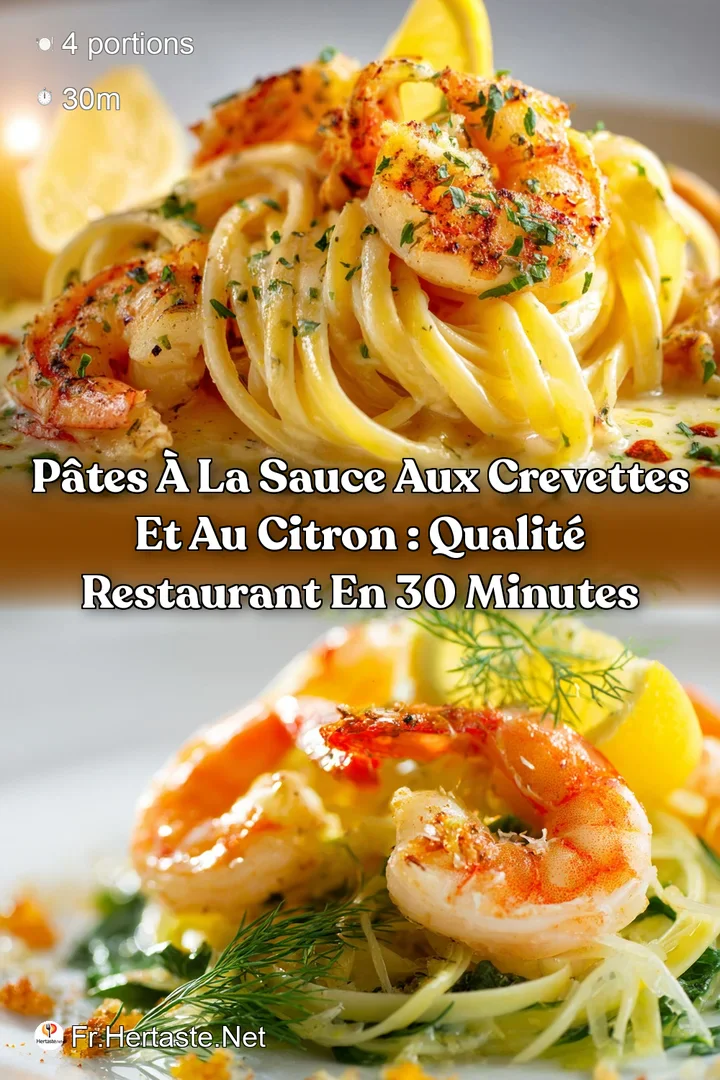 P&acirc;tes &agrave; la sauce aux crevettes et au citron : Qualit&eacute; Restaurant en 30 Minutes