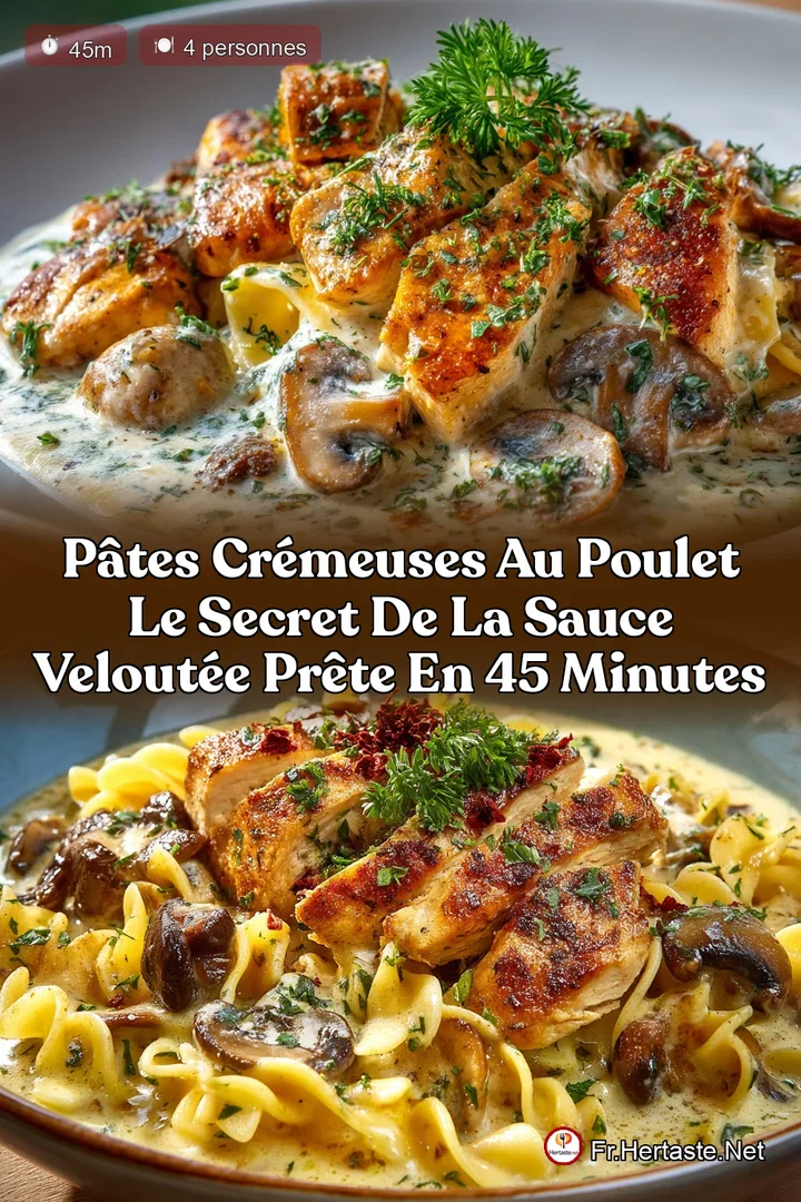 P&acirc;tes Cr&eacute;meuses au Poulet Le secret de la sauce velout&eacute;e pr&ecirc;te en 45 minutes