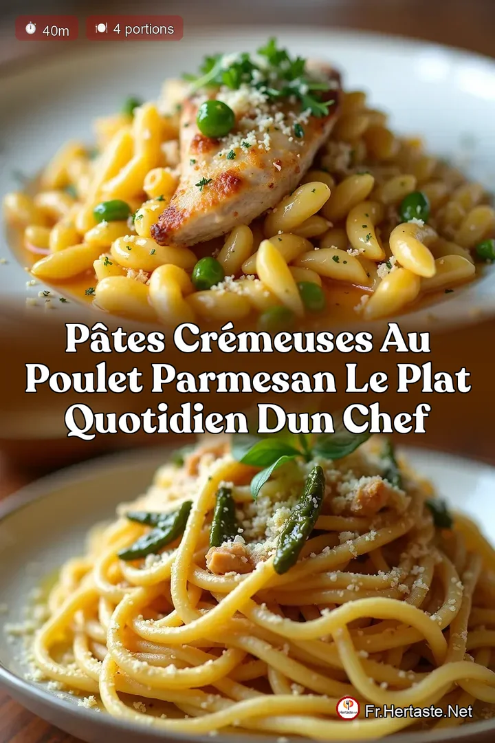 P&acirc;tes Cr&eacute;meuses au Poulet Parmesan Le Plat Quotidien dun Chef