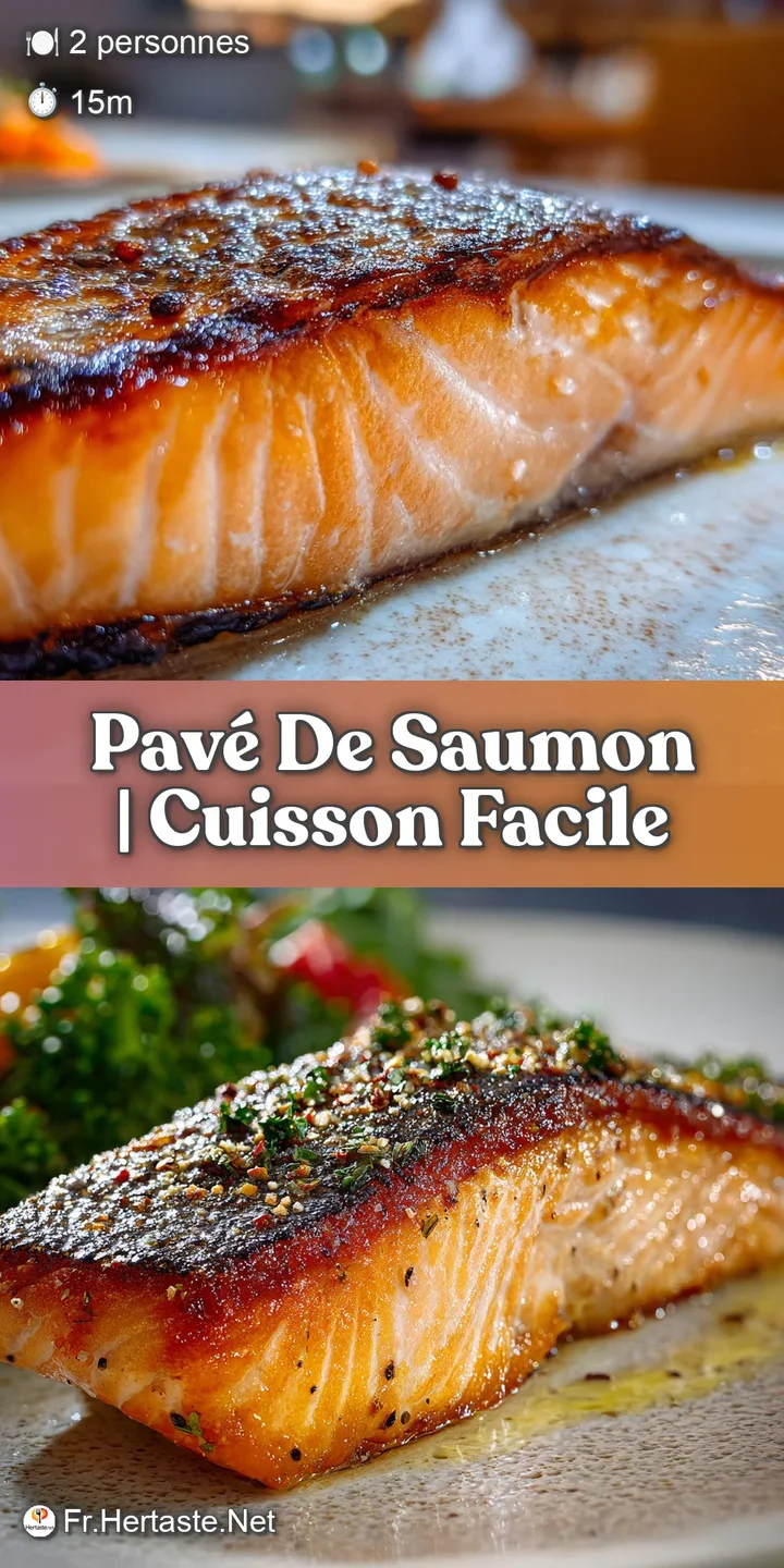 Appetizing close-up of a juicy salmon steak, revealing its tender texture and rich color, accented with fresh herbs.