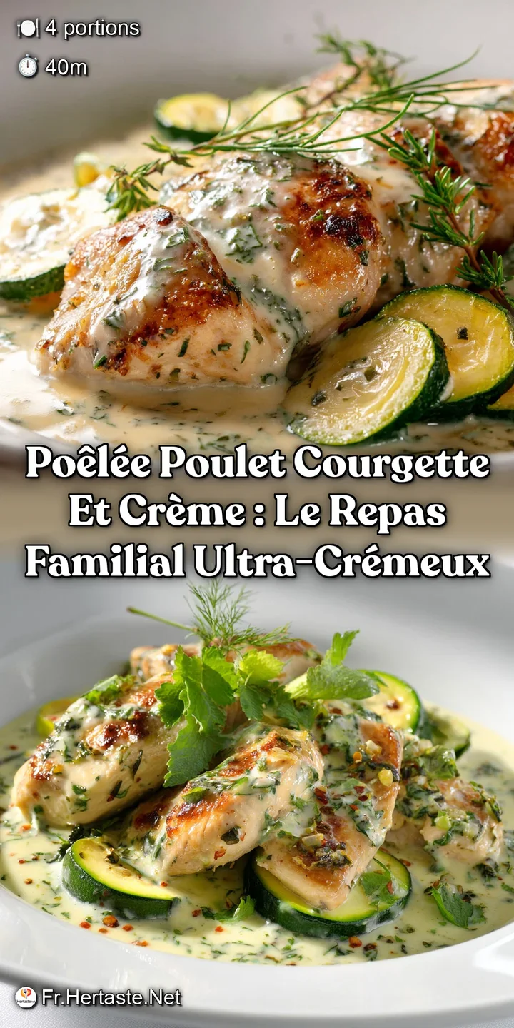 Po&ecirc;l&eacute;e Poulet Courgette et Cr&egrave;me : Le Repas Familial Ultra-Cr&eacute;meux