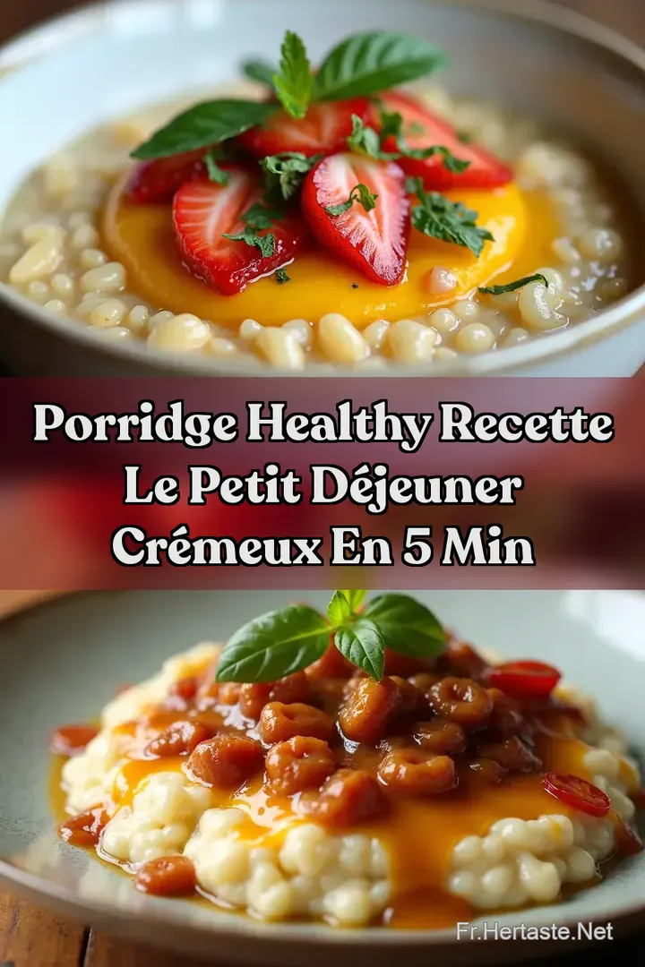 Porridge healthy Recette Le Petit D&eacute;jeuner Cr&eacute;meux en 5 Min