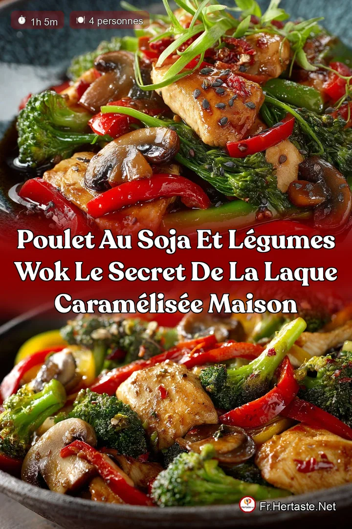 Poulet au soja et l&eacute;gumes Wok Le secret de la laque caram&eacute;lis&eacute;e maison