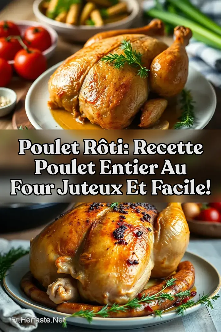 Poulet R&ocirc;ti: Recette Poulet Entier au Four Juteux et Facile!