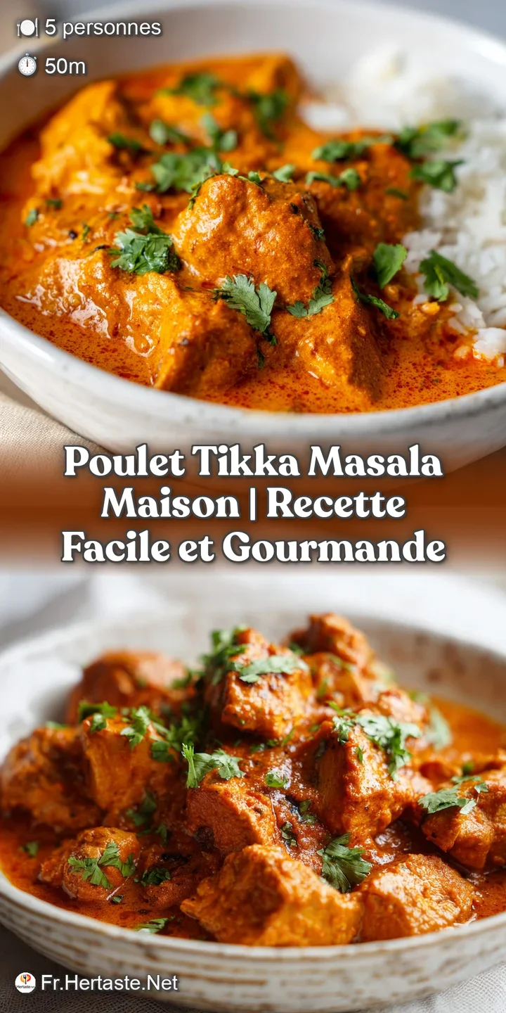 Close-up of succulent chicken bathed in rich, creamy tomato sauce with visible spices.