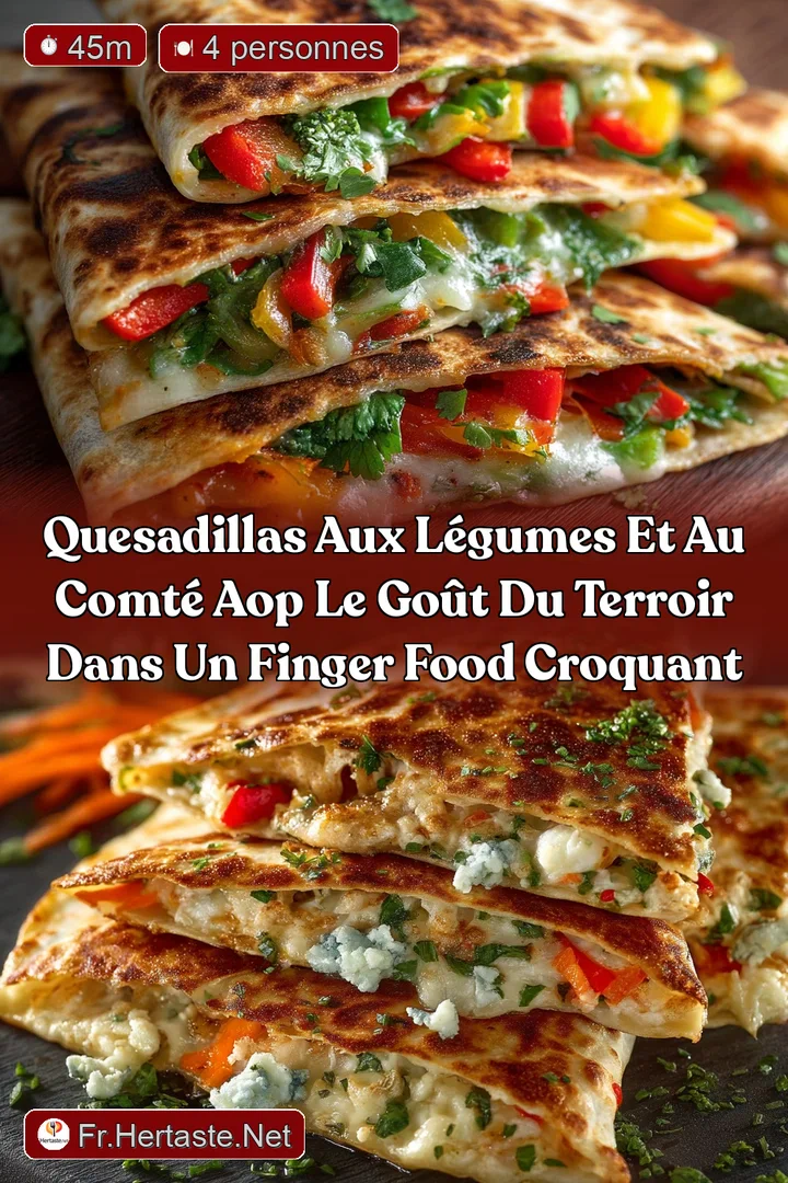Quesadillas aux l&eacute;gumes et au Comt&eacute; AOP Le Go&ucirc;t du Terroir dans un Finger Food Croquant