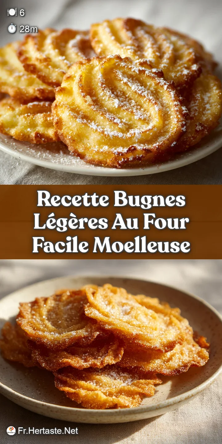 Close-up of a single, golden bugnes pastry. Lightly browned and generously dusted with powdered sugar, showcasing its deli...