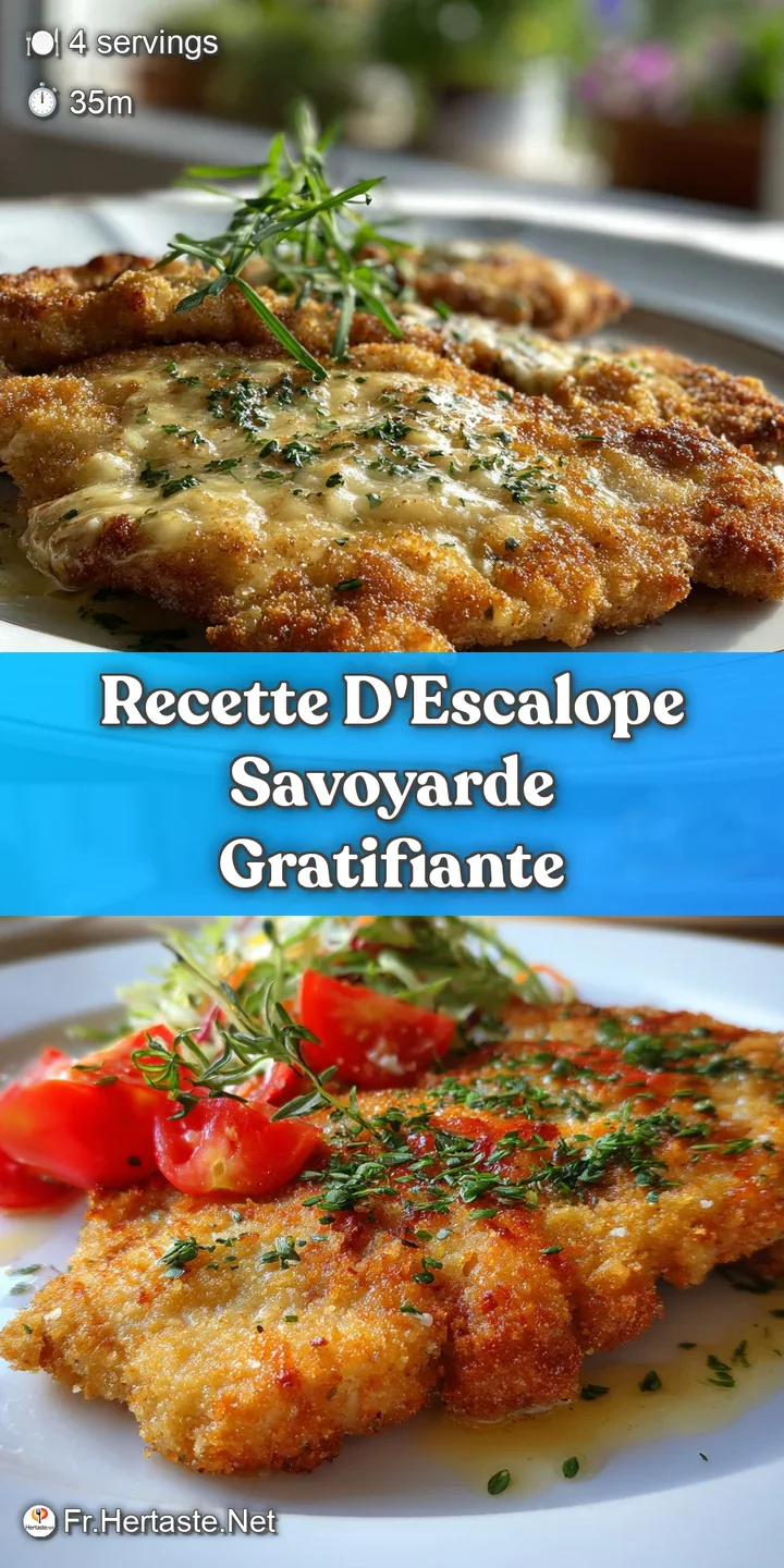 Close-up of cheesy escalope Savoyarde bubbling hot from the oven. Visible meat texture under the rich, golden-brown topping.