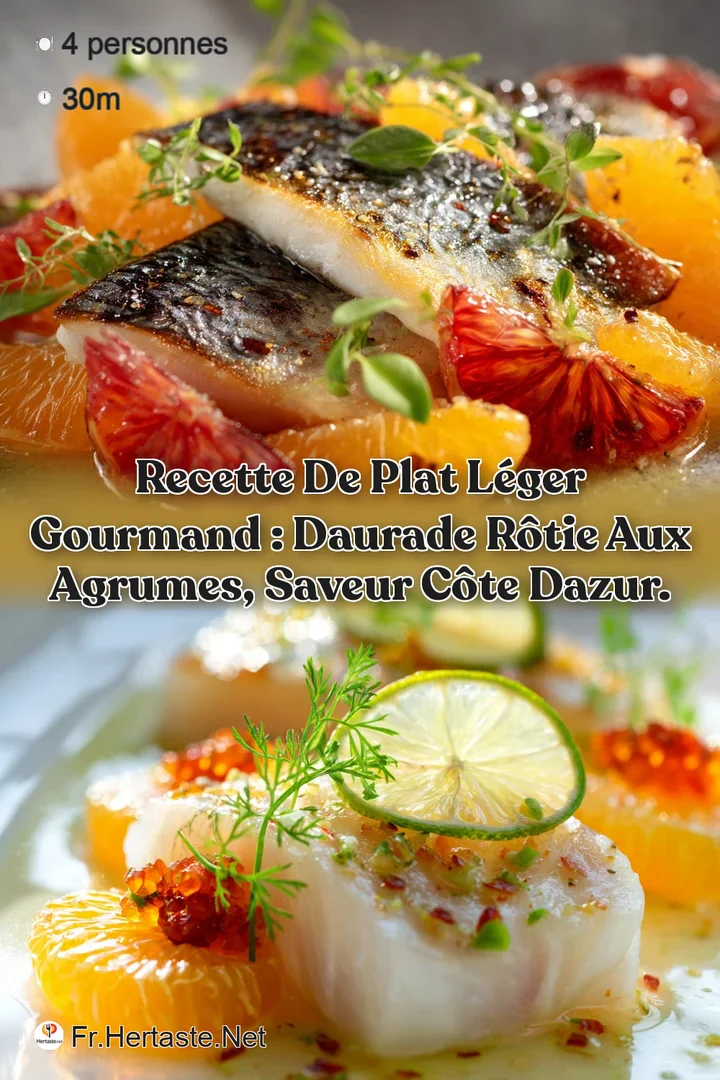 Recette de plat l&eacute;ger gourmand : Daurade r&ocirc;tie aux agrumes saveur C&ocirc;te dAzur.