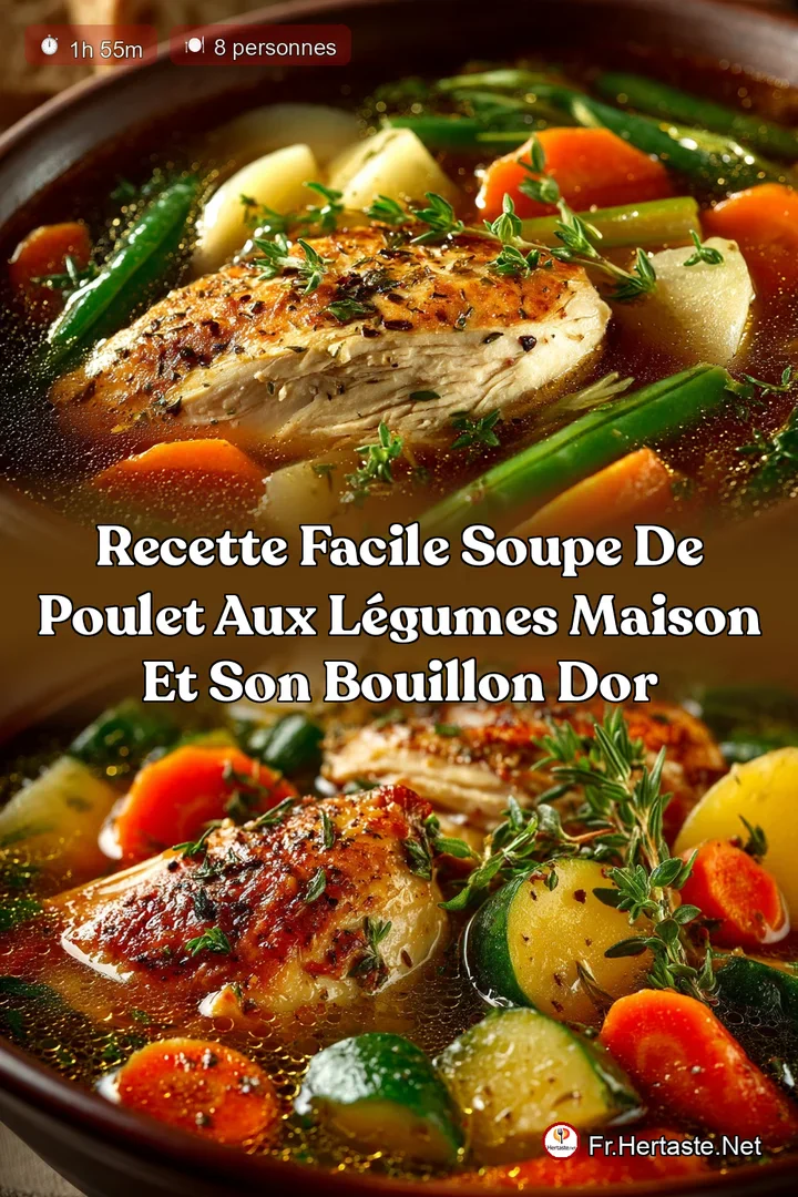 Recette facile Soupe de Poulet aux L&eacute;gumes Maison et son Bouillon dOr