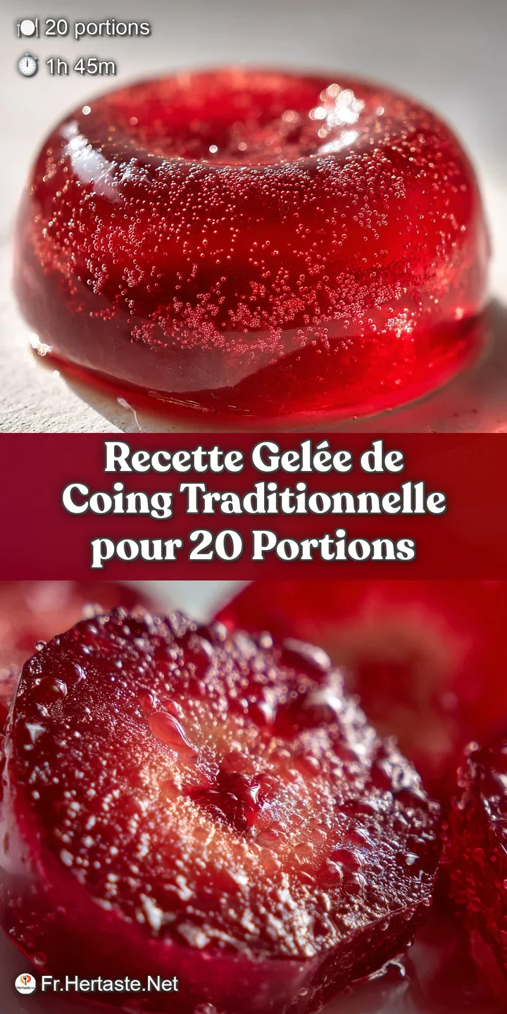 Close-up capturing the jiggly, jewel-like quince jelly, highlighting its clarity and natural, vibrant color, promising a b...