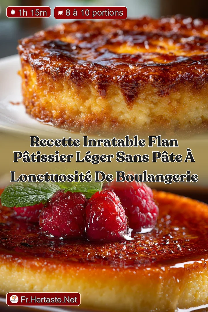 Recette Inratable Flan P&acirc;tissier L&eacute;ger Sans P&acirc;te &agrave; lonctuosit&eacute; de boulangerie