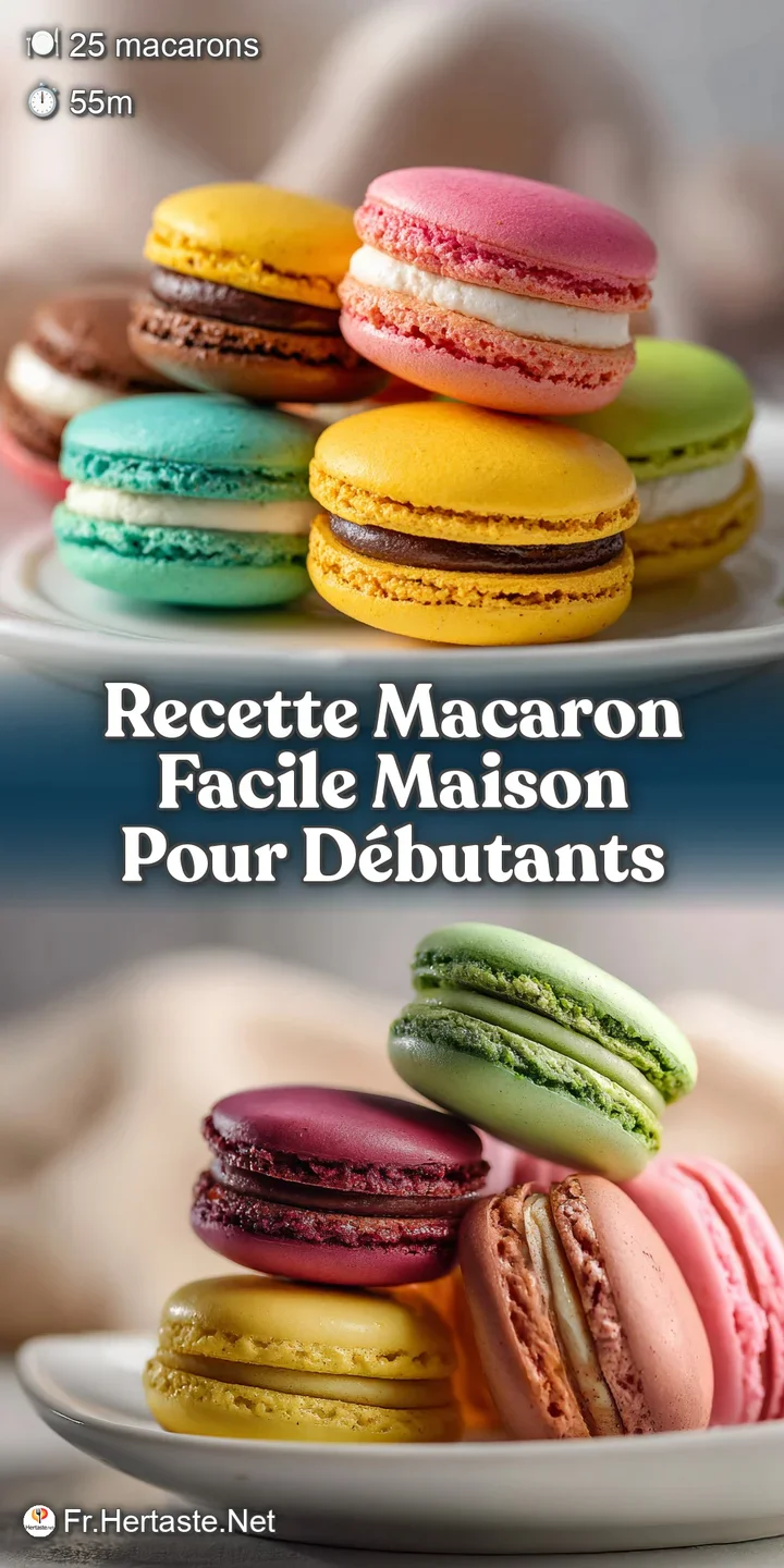 Close-up of a halved macaron revealing a thick, textured filling between two smooth, brightly colored almond meringue shel...