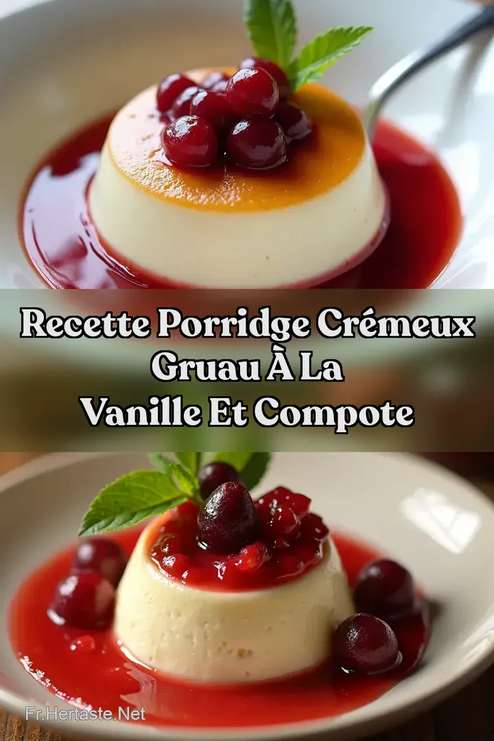 Recette Porridge Cr&eacute;meux Gruau &agrave; la Vanille et Compote