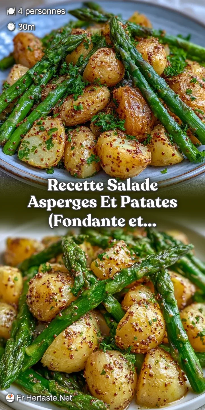 Gros plan sur des l&eacute;gumes nacr&eacute;s de vinaigrette, r&eacute;v&eacute;lant la texture tendre des pommes de terre et le croquant vert.