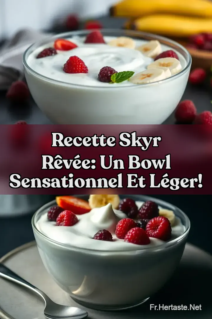 Recette Skyr R&ecirc;v&eacute;e: Un Bowl Sensationnel et L&eacute;ger!