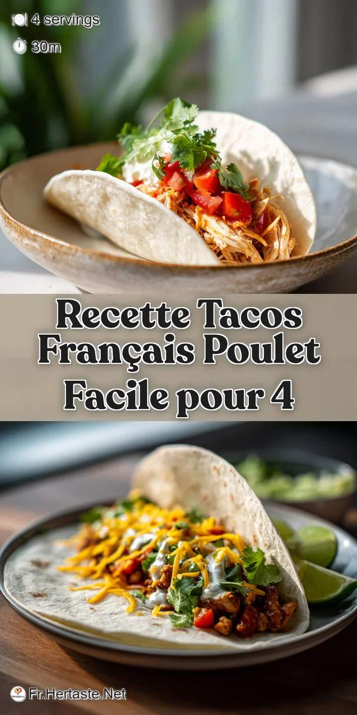 Close-up of a French taco revealing a chicken filling, topped with melted cheese and a creamy sauce. Soft, warm, and ready...