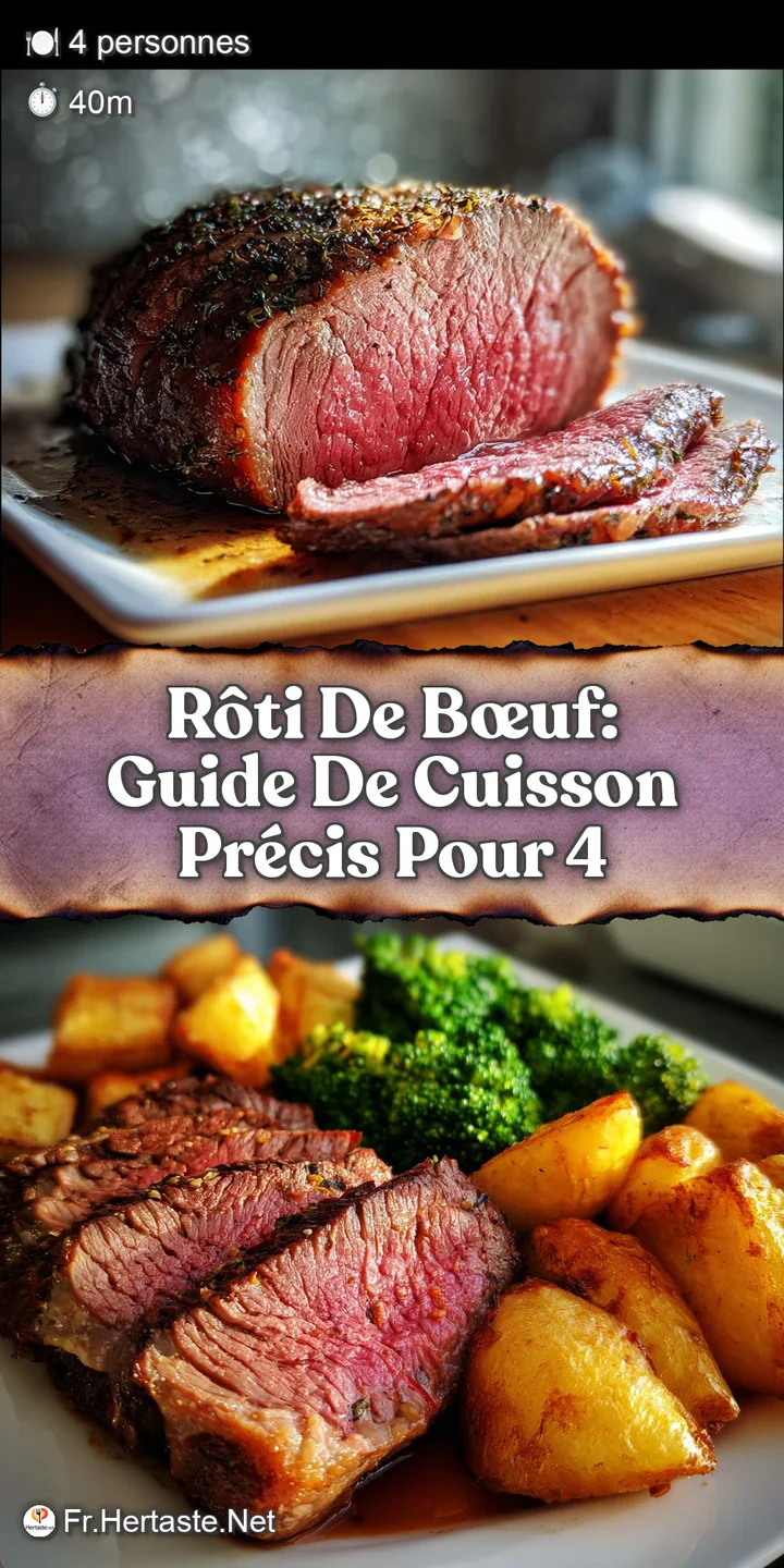 Close-up of tender roast beef with a caramelized crust. Sprigs of thyme release fragrant oils, capturing savory goodness.