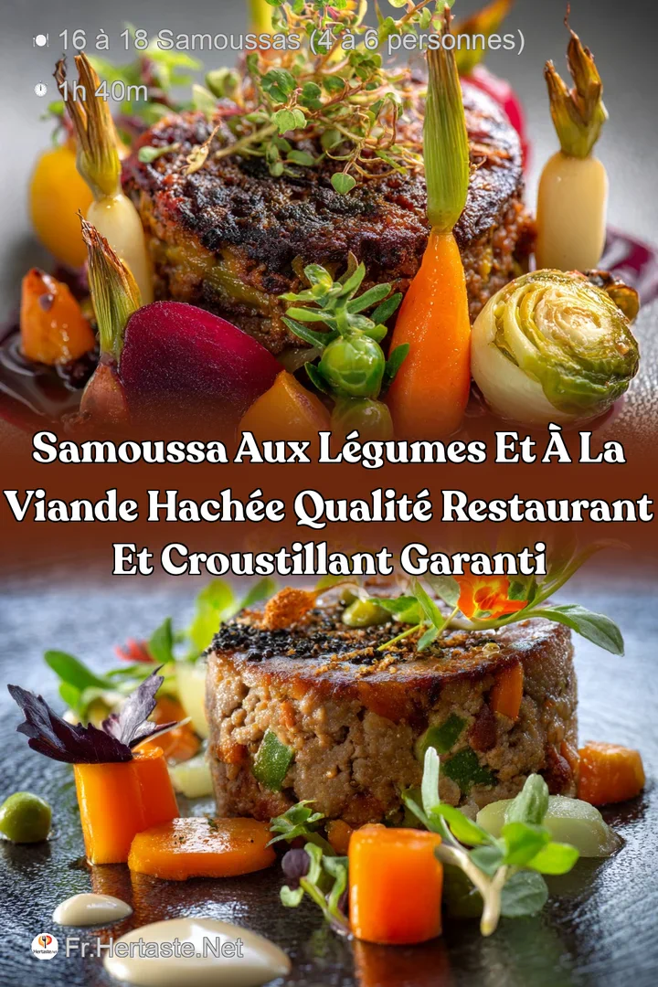 Samoussa aux l&eacute;gumes et &agrave; la viande hach&eacute;e Qualit&eacute; restaurant et croustillant garanti