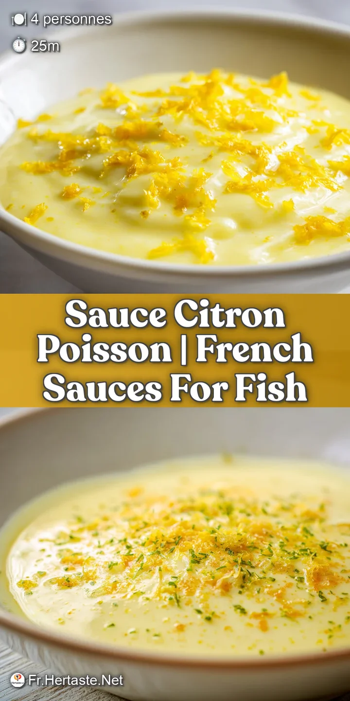 Close-up of silky, creamy lemon sauce glistening over a tender piece of white fish with a hint of cracked pepper.