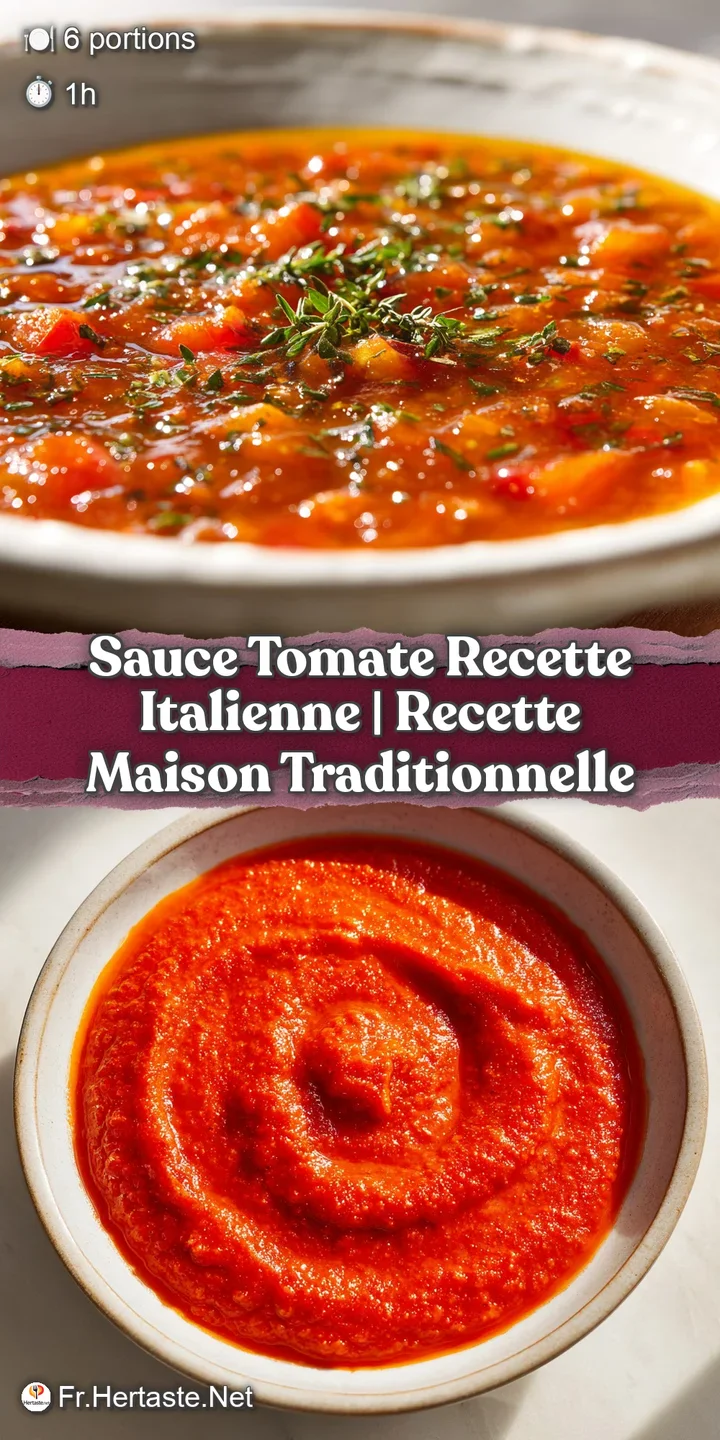 Close-up shows chunky, glistening tomato sauce; bright red color, flecks of herbs, a spoonful of pure Italian comfort food.