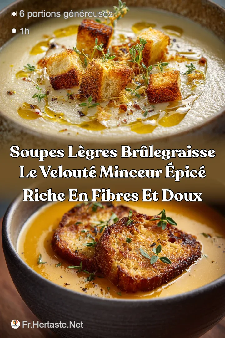 Soupes L&egrave;gres Br&ucirc;leGraisse Le Velout&eacute; Minceur &Eacute;pic&eacute; Riche en Fibres et Doux
