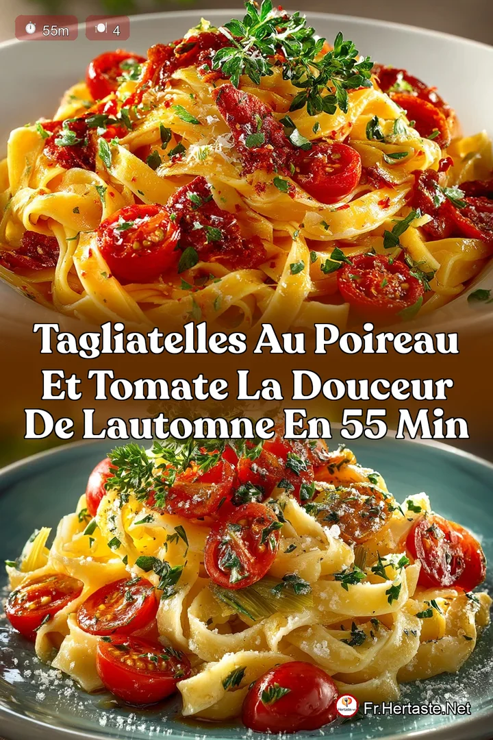 Tagliatelles au Poireau et Tomate La douceur de lautomne en 55 min