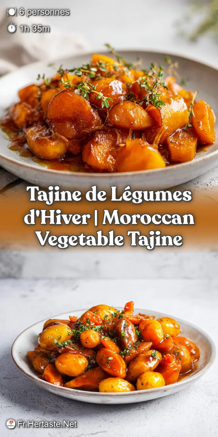 Gros plan sur des morceaux de courge et carottes brillantes, napp&eacute;s d'un jus dor&eacute; et &eacute;pic&eacute;, d&eacute;gageant une douce vapeur.