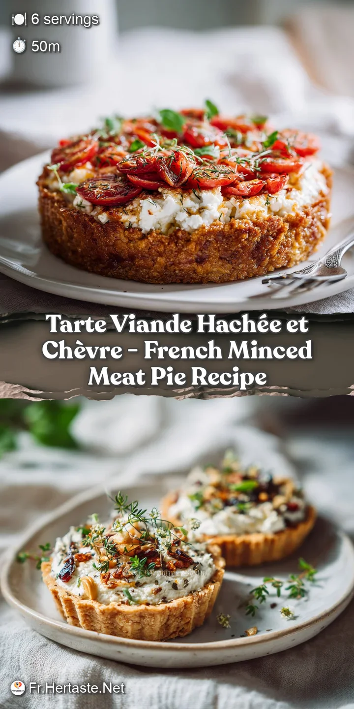 Close-up of bubbling, golden goat cheese melting over savory ground meat filling.