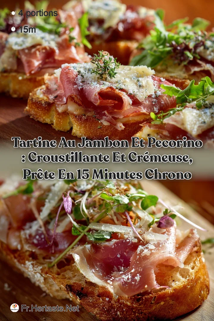 Tartine au jambon et Pecorino : croustillante et cr&eacute;meuse pr&ecirc;te en 15 minutes chrono