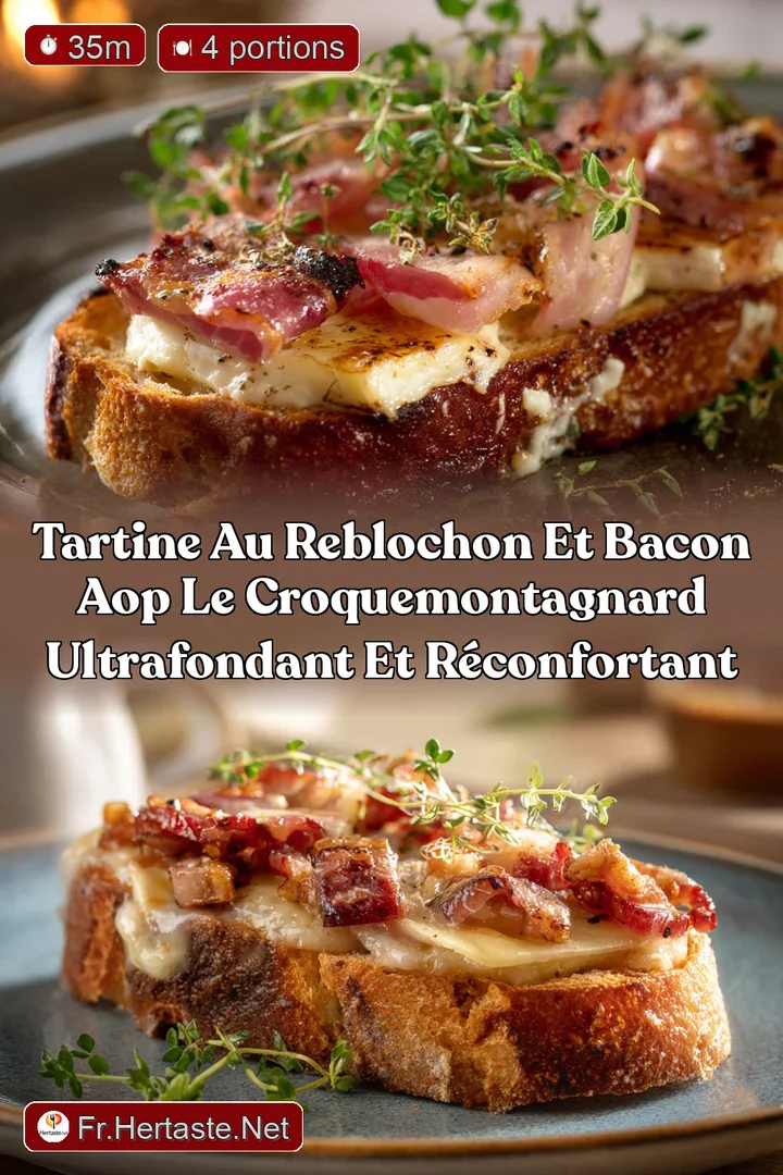 Tartine au Reblochon et Bacon AOP Le CroqueMontagnard UltraFondant et R&eacute;confortant