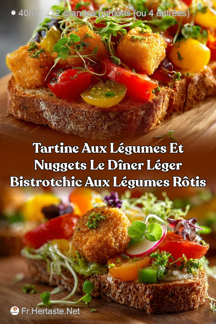 Tartine aux l&eacute;gumes et nuggets le d&icirc;ner l&eacute;ger BistrotChic aux l&eacute;gumes r&ocirc;tis