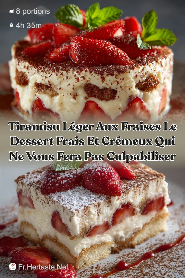 Tiramisu L&eacute;ger aux Fraises le dessert frais et cr&eacute;meux qui ne vous fera pas culpabiliser
