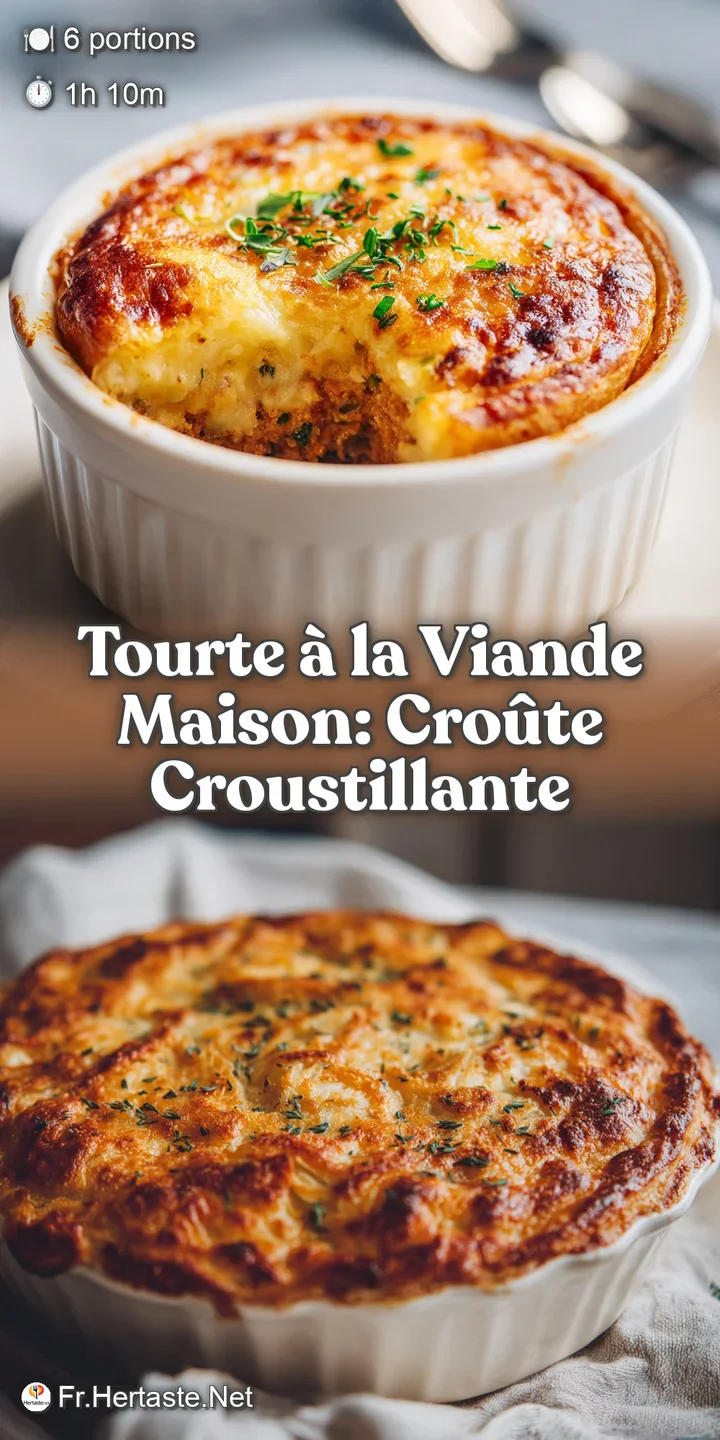 Close-up of a rich meat pie reveals tender filling, nestled inside a deeply golden and perfectly flaky crust.