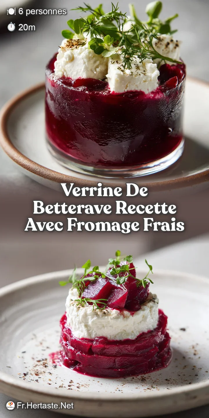 Close-up of layered verrine: textures of silky beet and airy mousse swirl, hinting at savory-sweet delight and creamy cool...